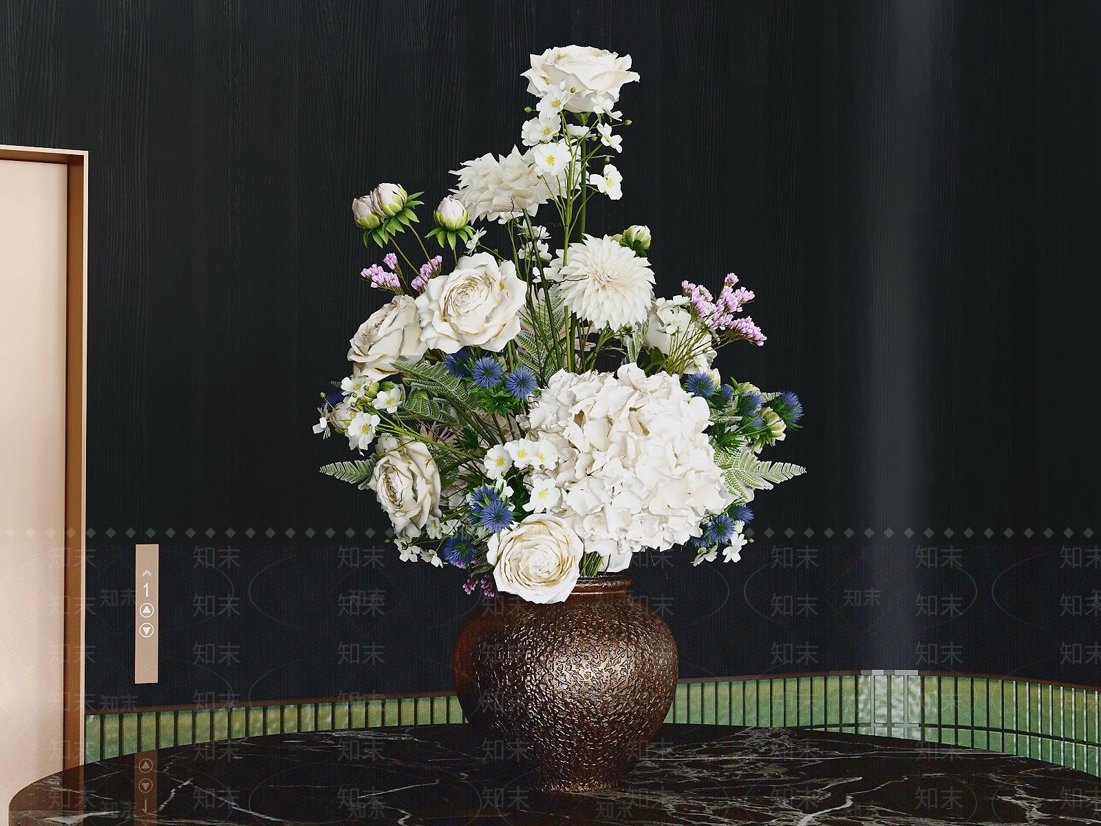 轻奢花艺3D模型下载【ID:1232131748】