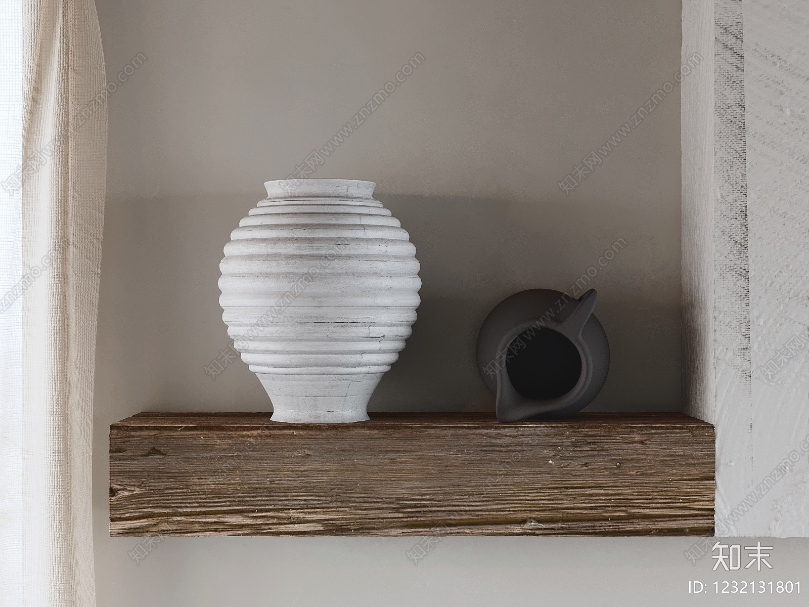 侘寂花瓶3D模型下载【ID:1232131801】