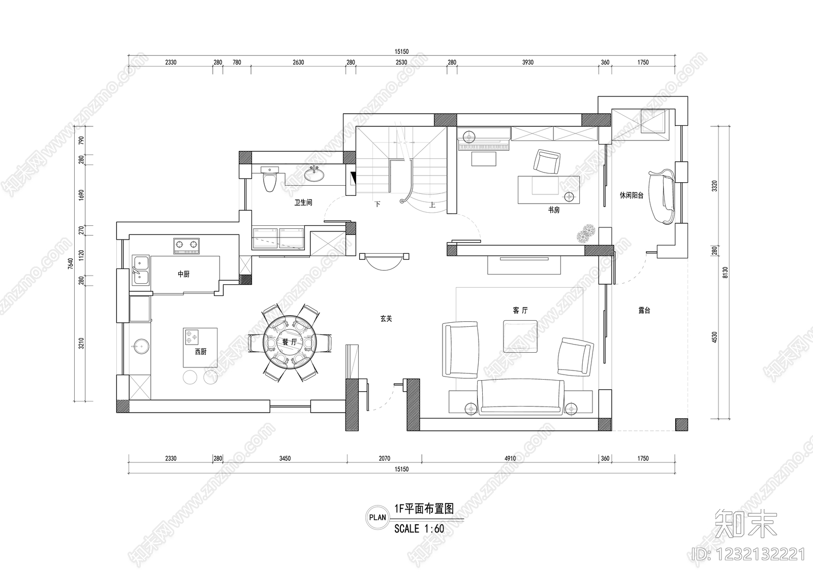 大平层cad施工图下载【ID:1232132221】
