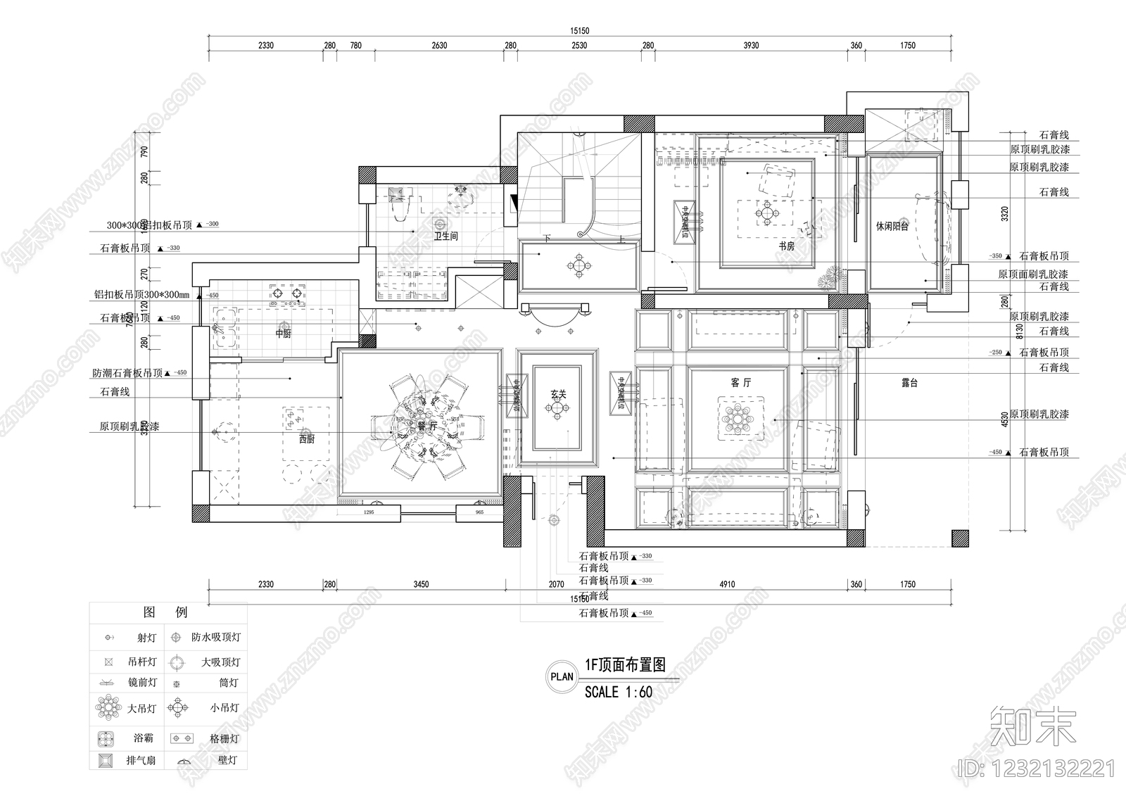 大平层cad施工图下载【ID:1232132221】