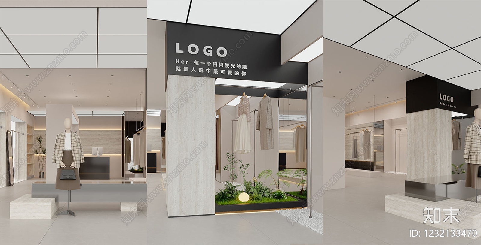 服装店3D模型下载【ID:1232133470】