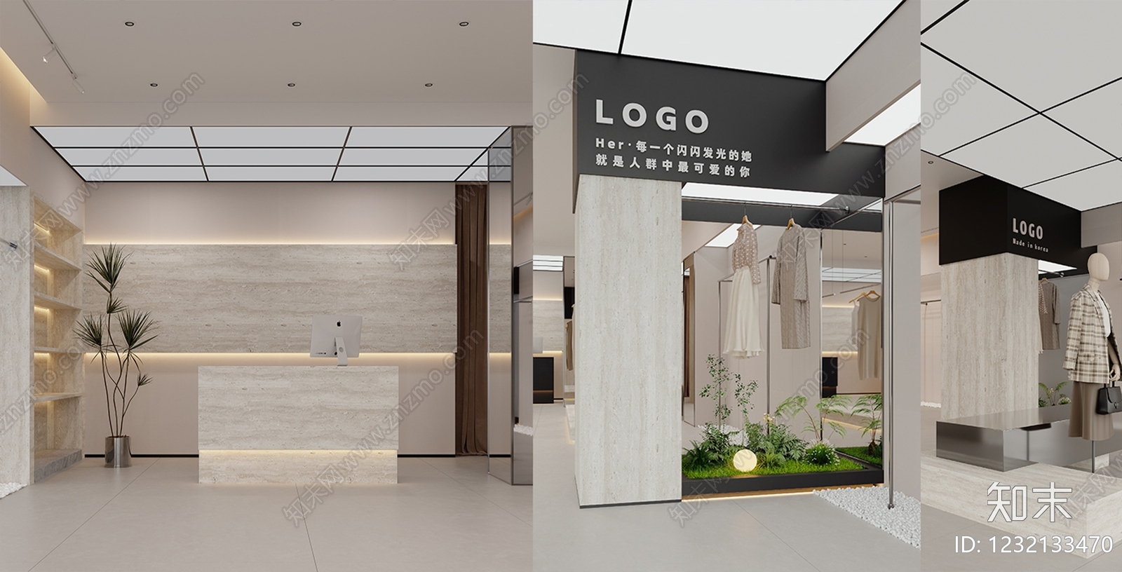 服装店3D模型下载【ID:1232133470】