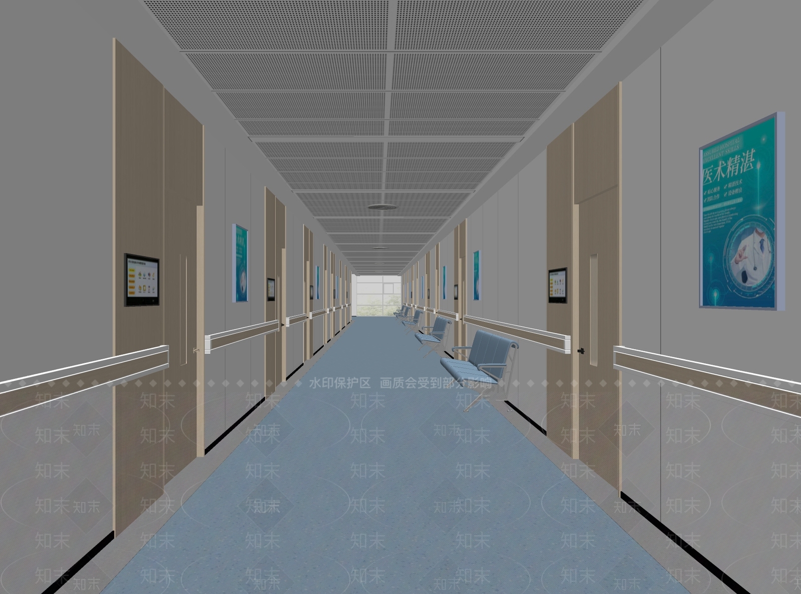 现代简约医院SU模型下载【ID:1232134281】