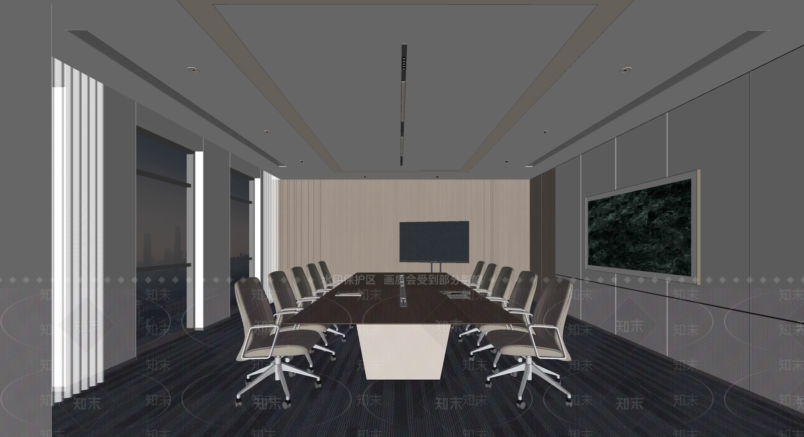 现代简约会议室SU模型下载【ID:1232134311】