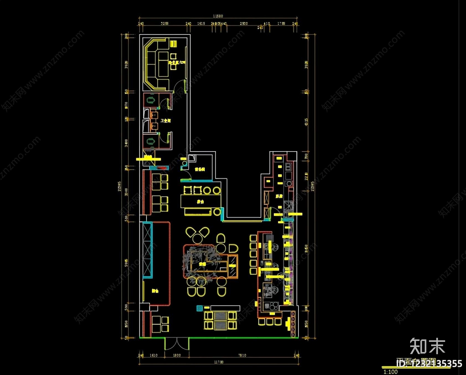 酒吧cad施工图下载【ID:1232135355】
