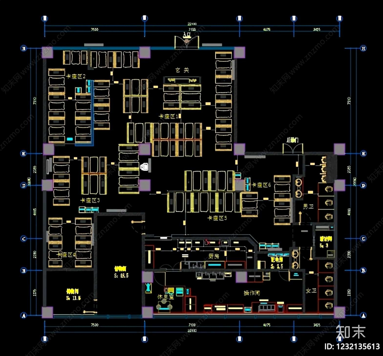 酒吧cad施工图下载【ID:1232135613】