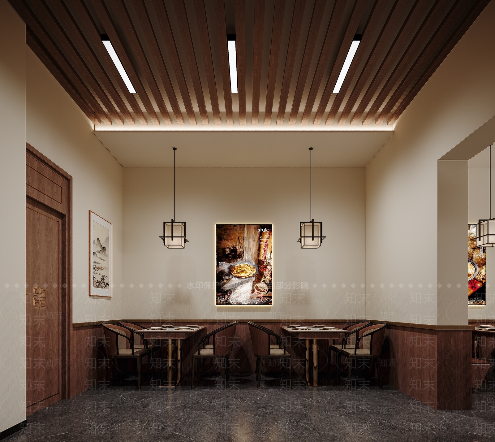 新中式中餐厅3D模型下载【ID:1232136541】