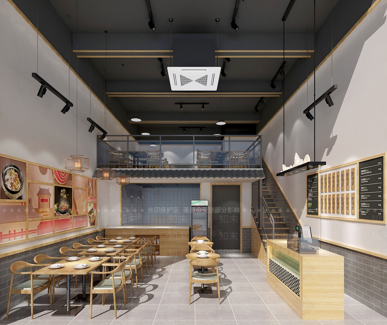 新中式其他餐饮空间3D模型下载【ID:1232136033】