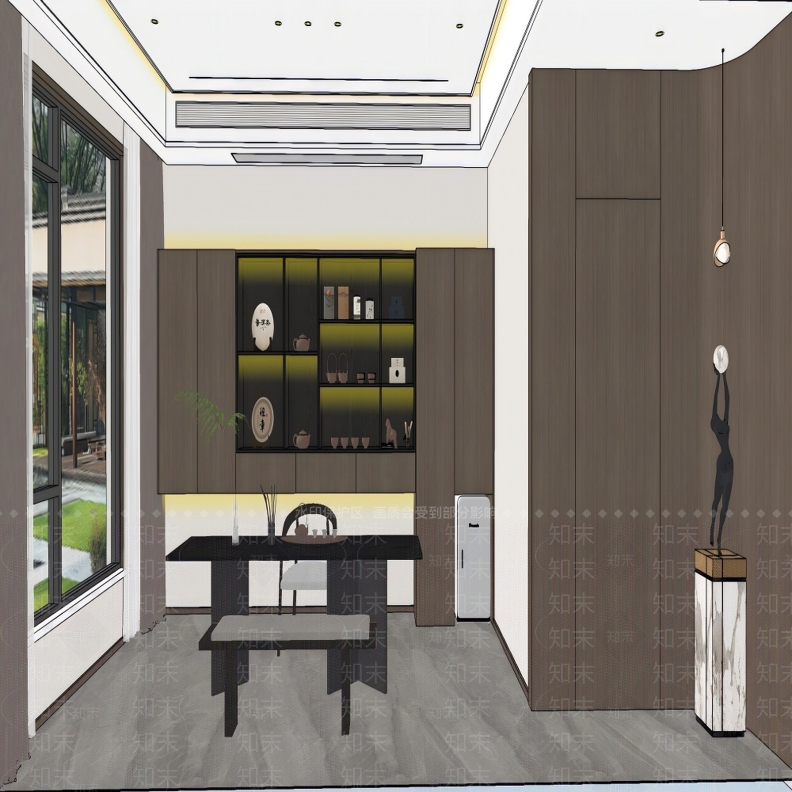 轻奢客餐厅SU模型下载【ID:1232136227】