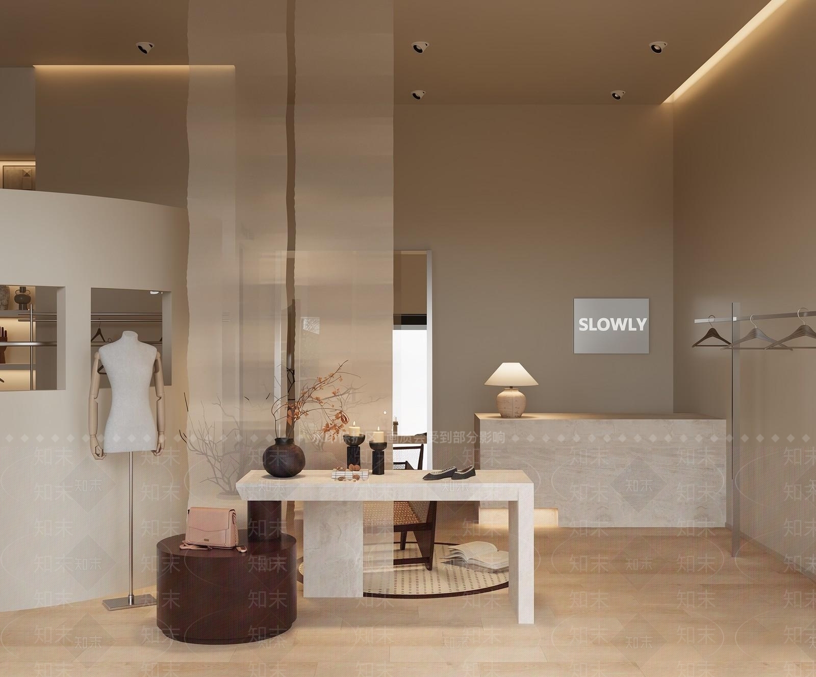 奶油风服装店SU模型下载【ID:1232136392】