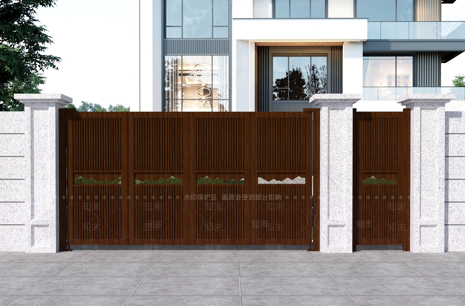 新中式门组合3D模型下载【ID:1232136687】