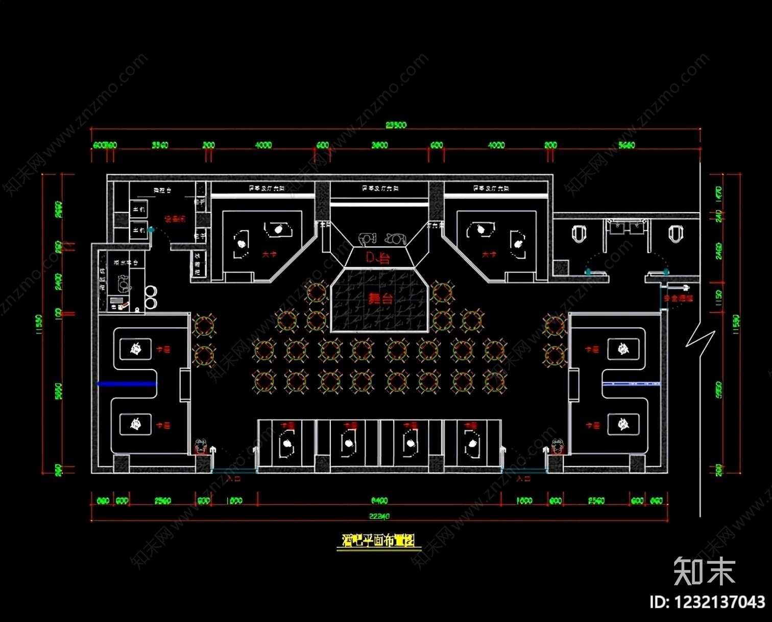 酒吧cad施工图下载【ID:1232137043】