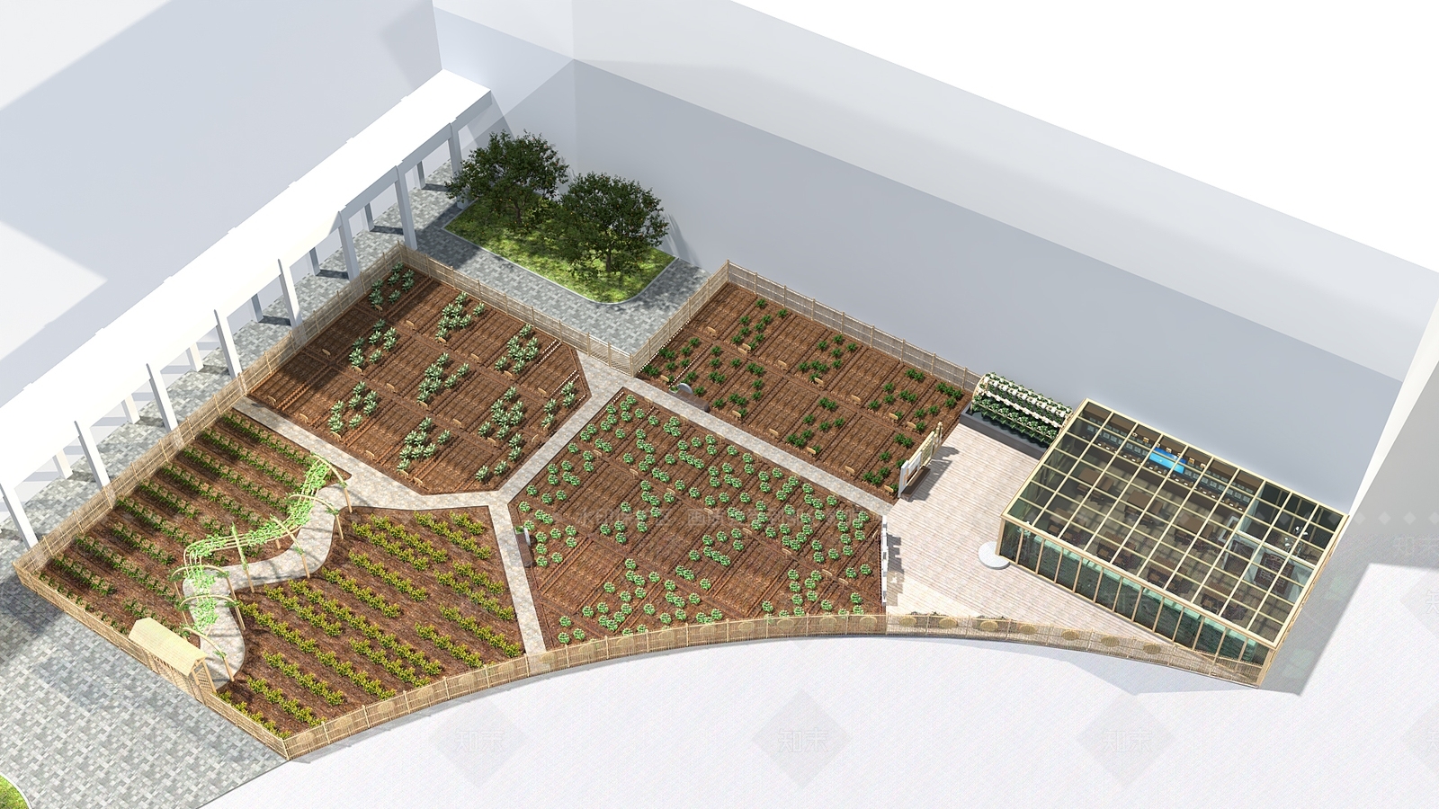 新中式菜地3D模型下载【ID:1232138380】