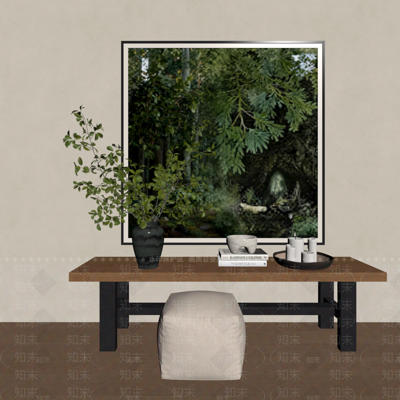 现代简约挂画SU模型下载【ID:1232138688】