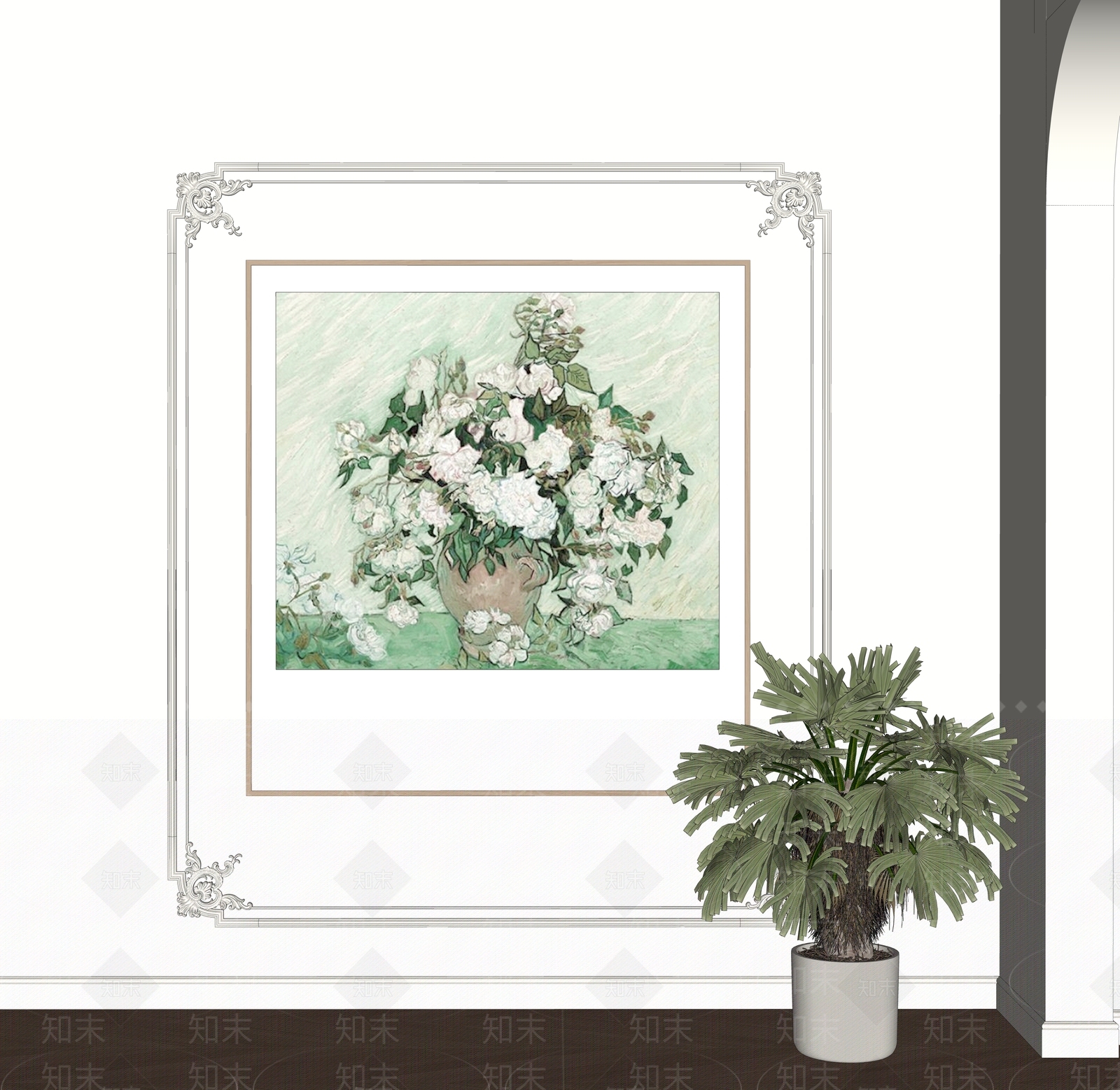 法式艺术展厅SU模型下载【ID:1232138926】