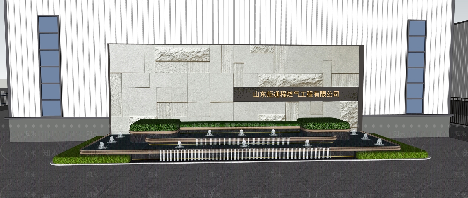 新中式景观景墙SU模型下载【ID:1232139153】