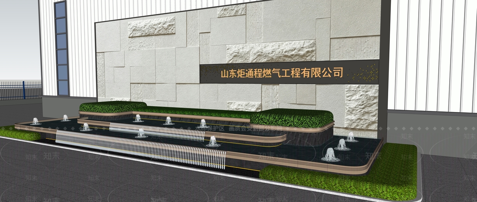 新中式景观景墙SU模型下载【ID:1232139153】