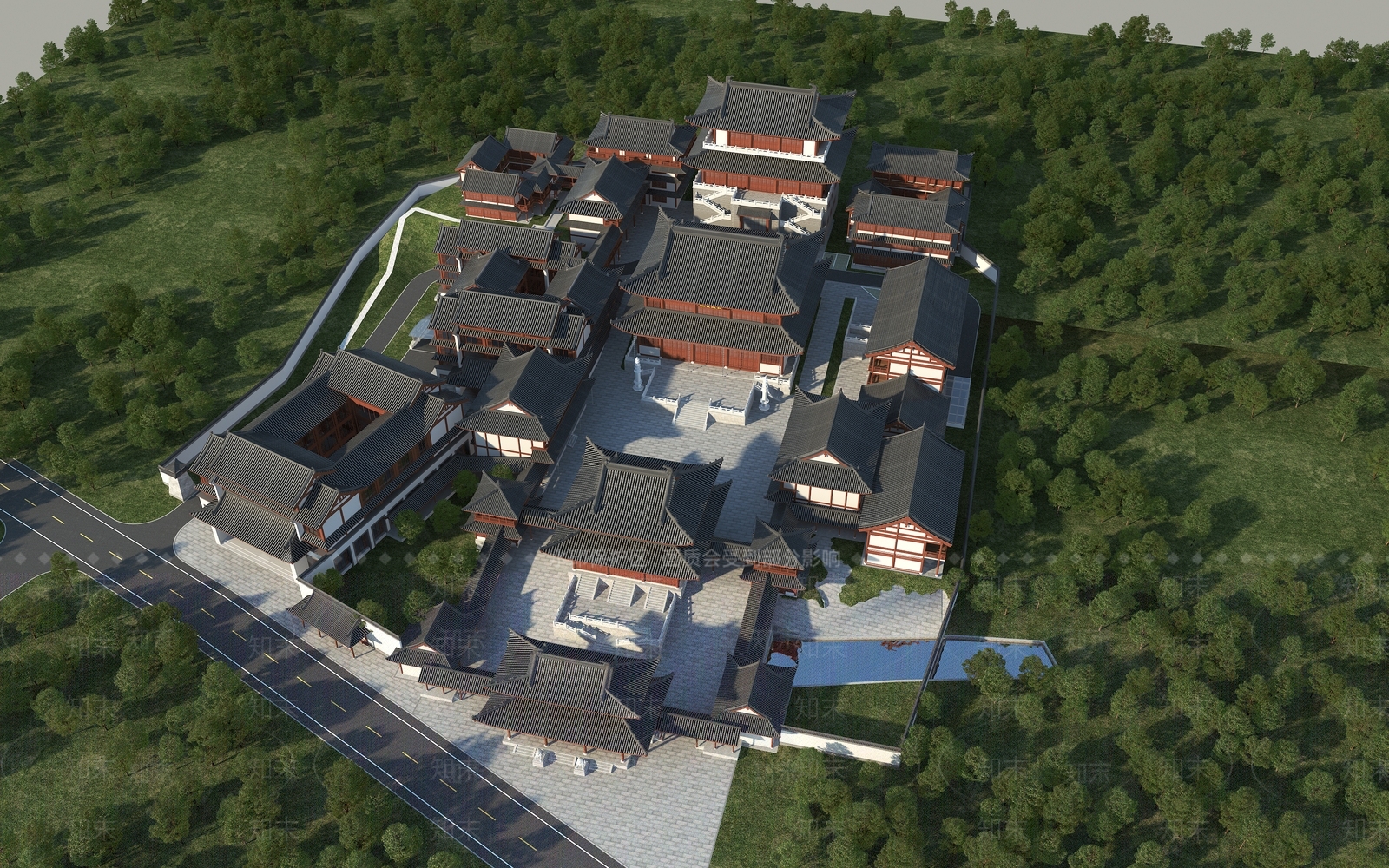 中式古建古建3D模型下载【ID:1232141616】