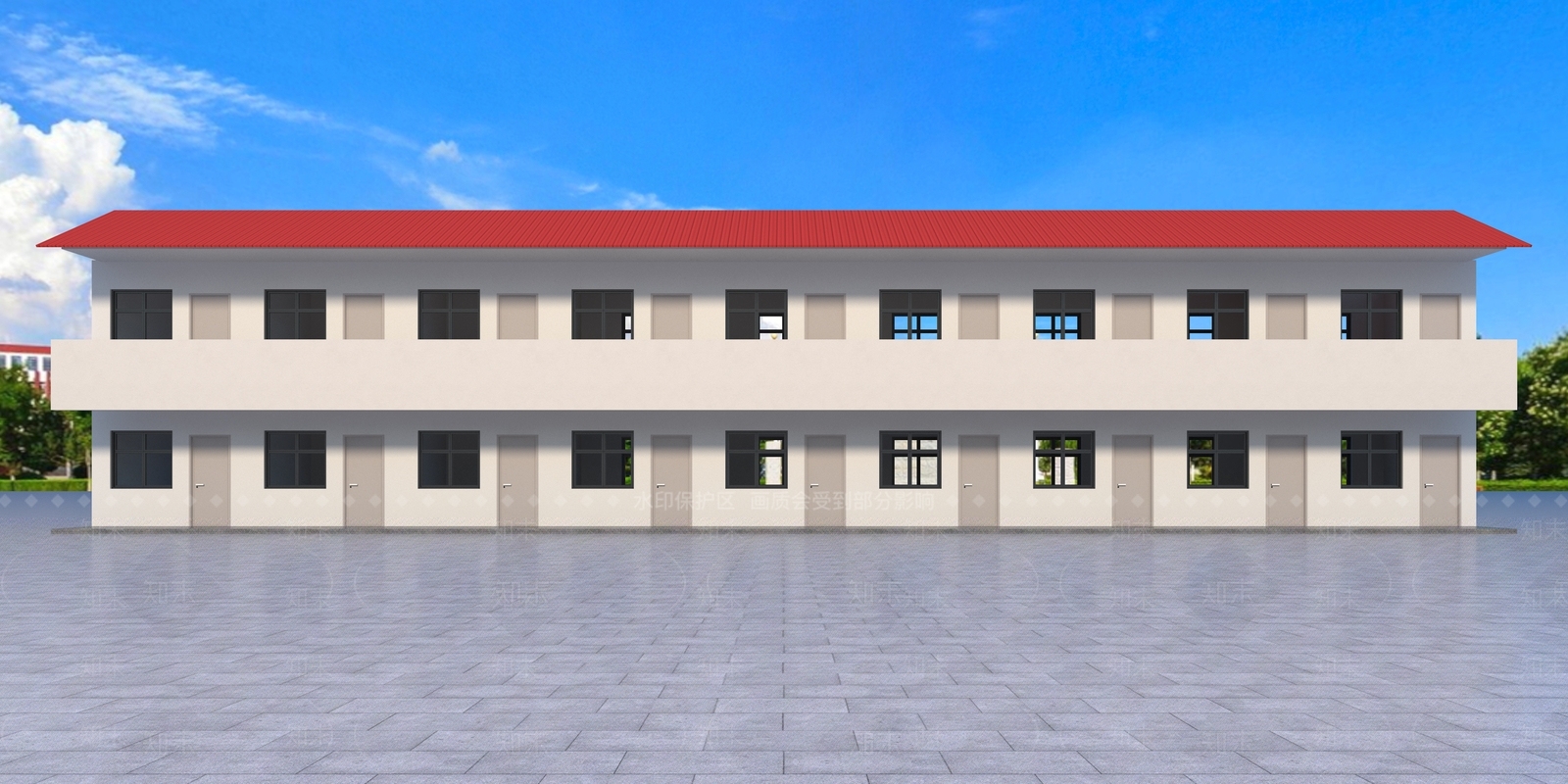 现代主义低层公寓3D模型下载【ID:1232143961】