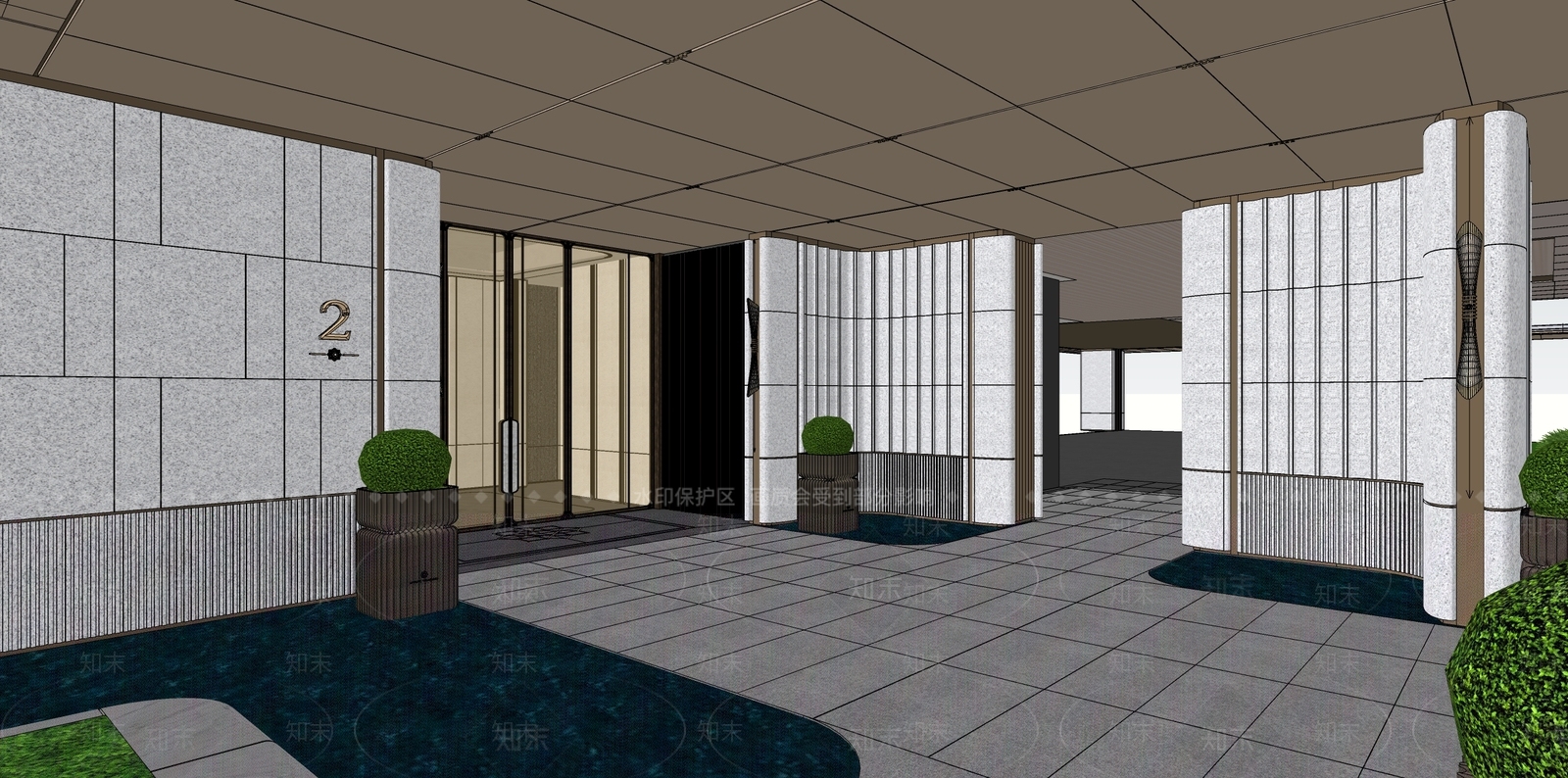 轻奢高层住宅SU模型下载【ID:1232144631】