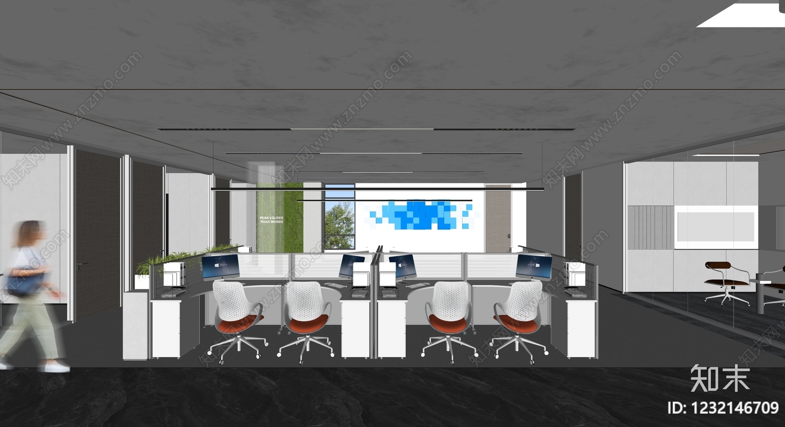 现代简约其他办公区域SU模型下载【ID:1232146709】