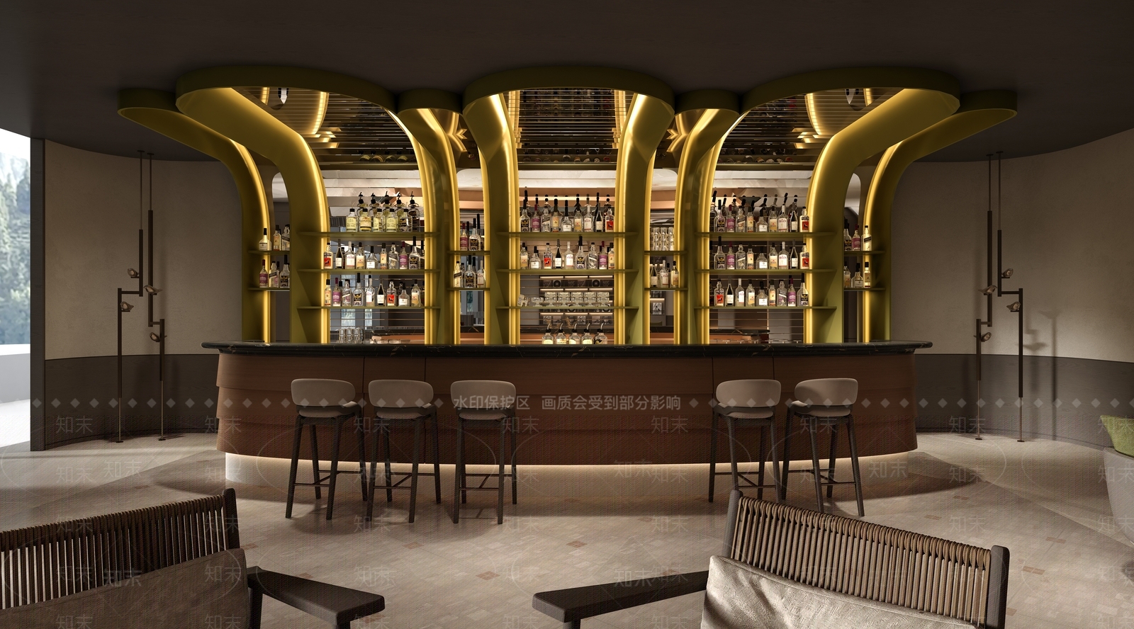新中式酒吧3D模型下载【ID:1232146959】