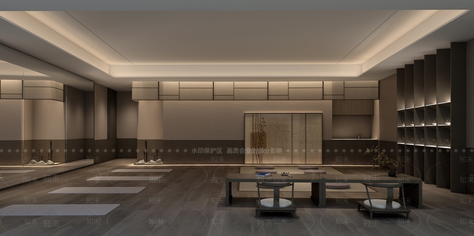 新中式瑜伽室3D模型下载【ID:1232147079】