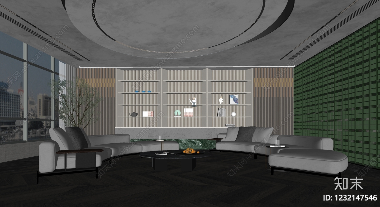 意式极简接待室SU模型下载【ID:1232147546】