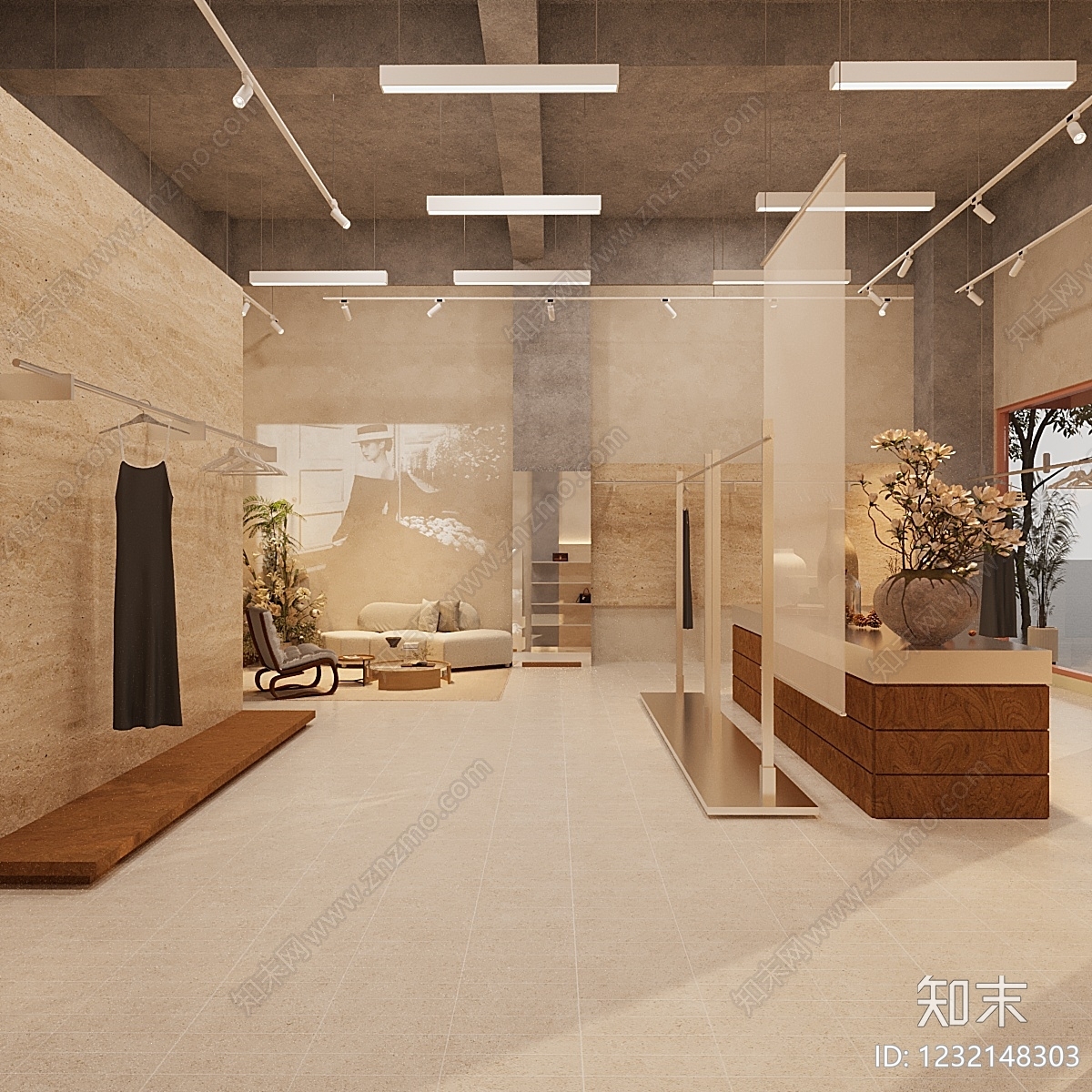 侘寂服装店3D模型下载【ID:1232148303】