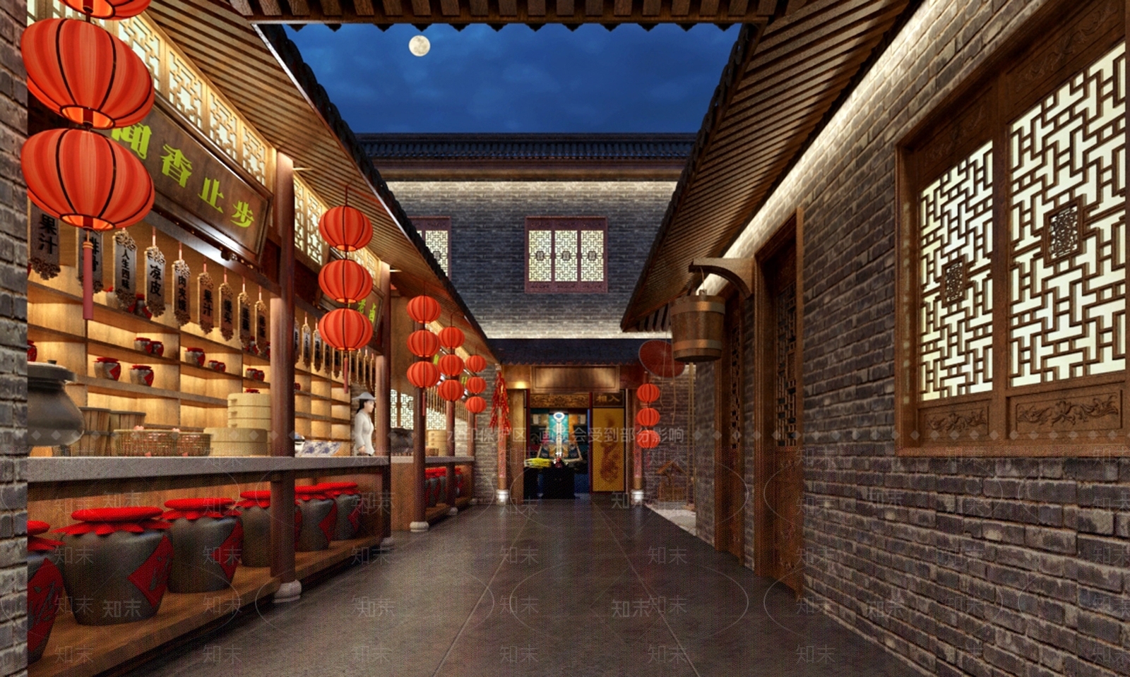 中式集市3D模型下载【ID:1232148730】