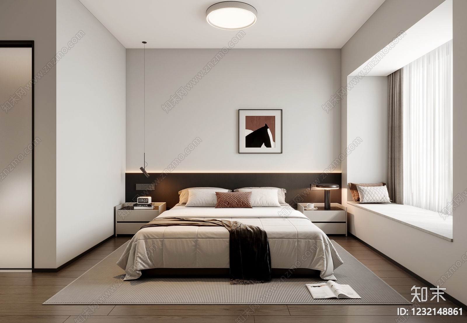 现代简约家居卧室3D模型下载【ID:1232148861】