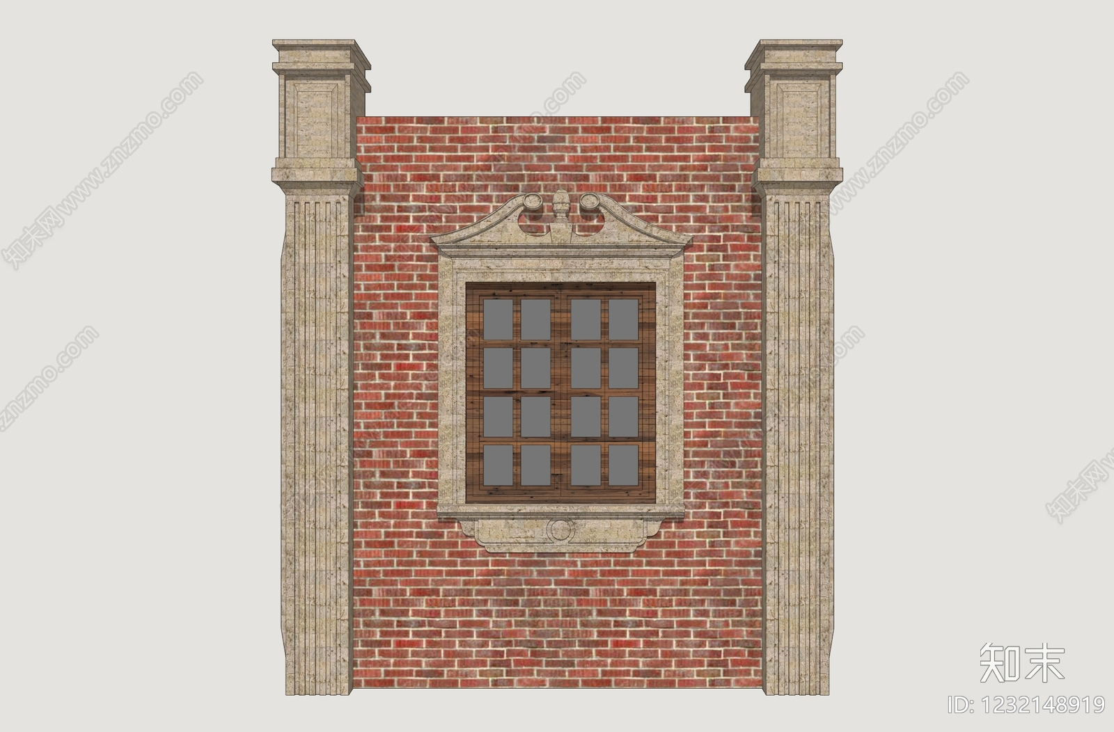欧式古建窗户组合SU模型下载【ID:1232148919】