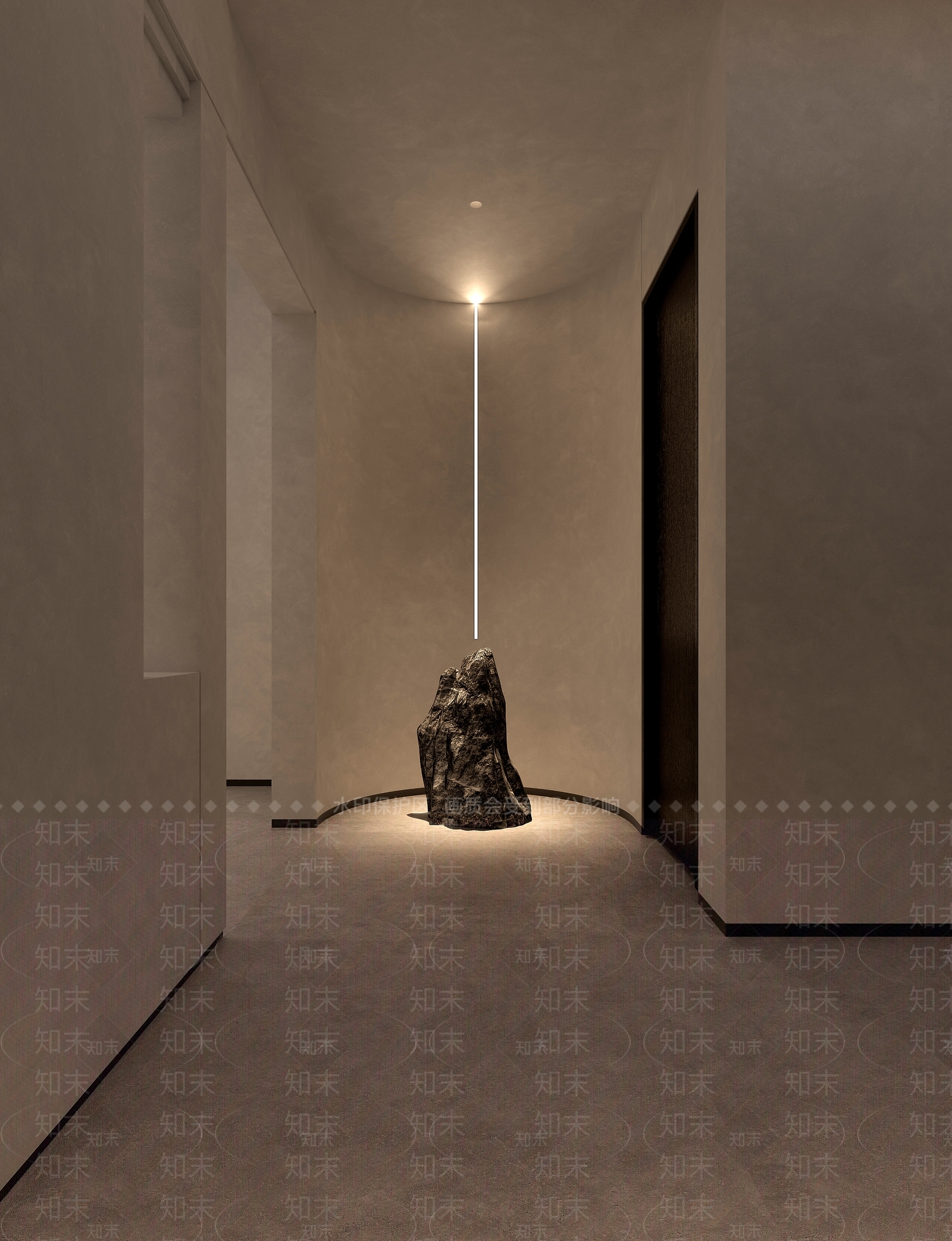 侘寂酒店走廊3D模型下载【ID:1232149453】