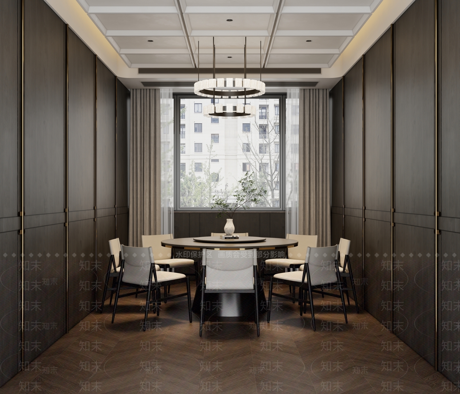 新中式包厢SU模型下载【ID:1232150282】