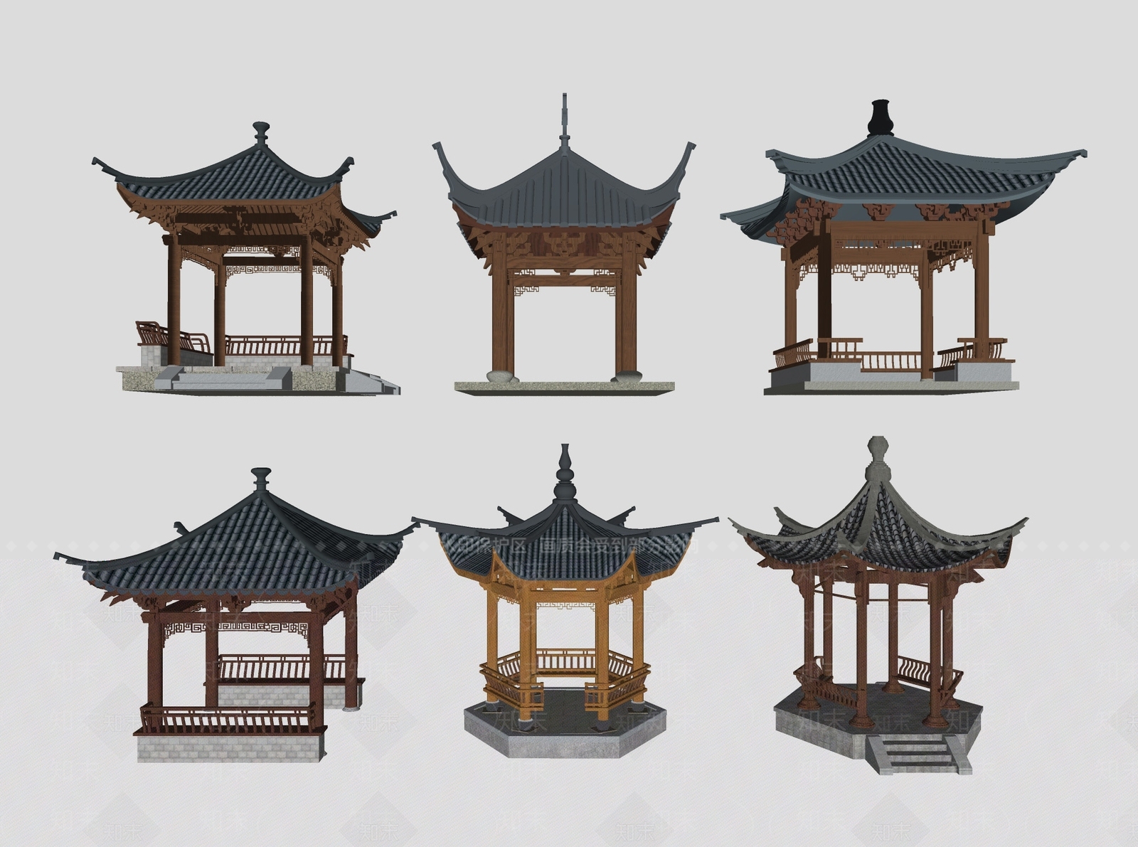 中式古建亭子SU模型下载【ID:1232150513】