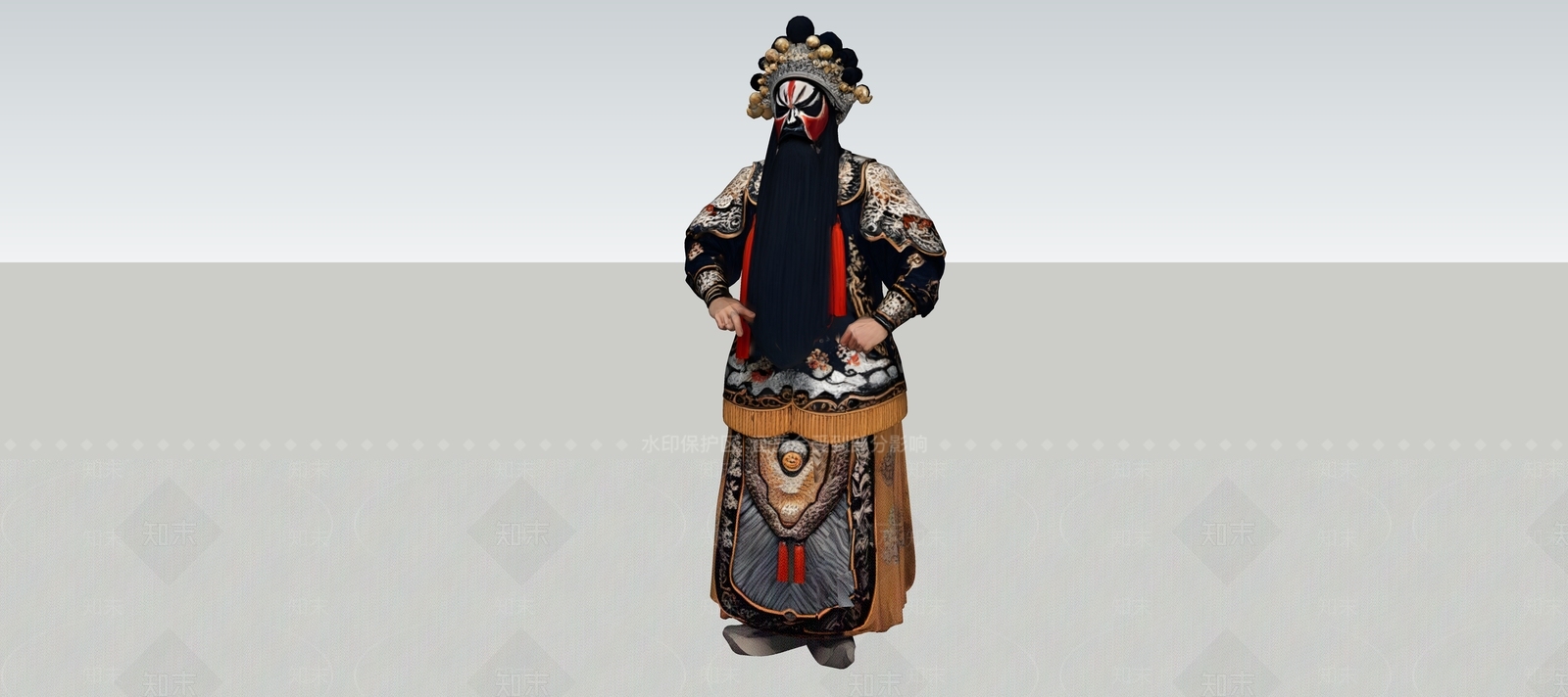 中式虚拟人物SU模型下载【ID:1232150540】