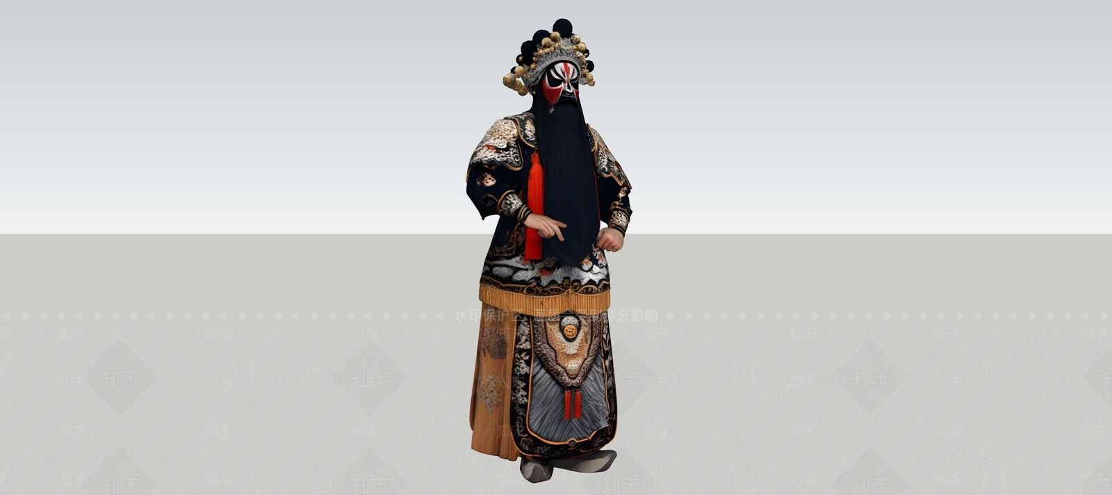 中式虚拟人物SU模型下载【ID:1232150540】