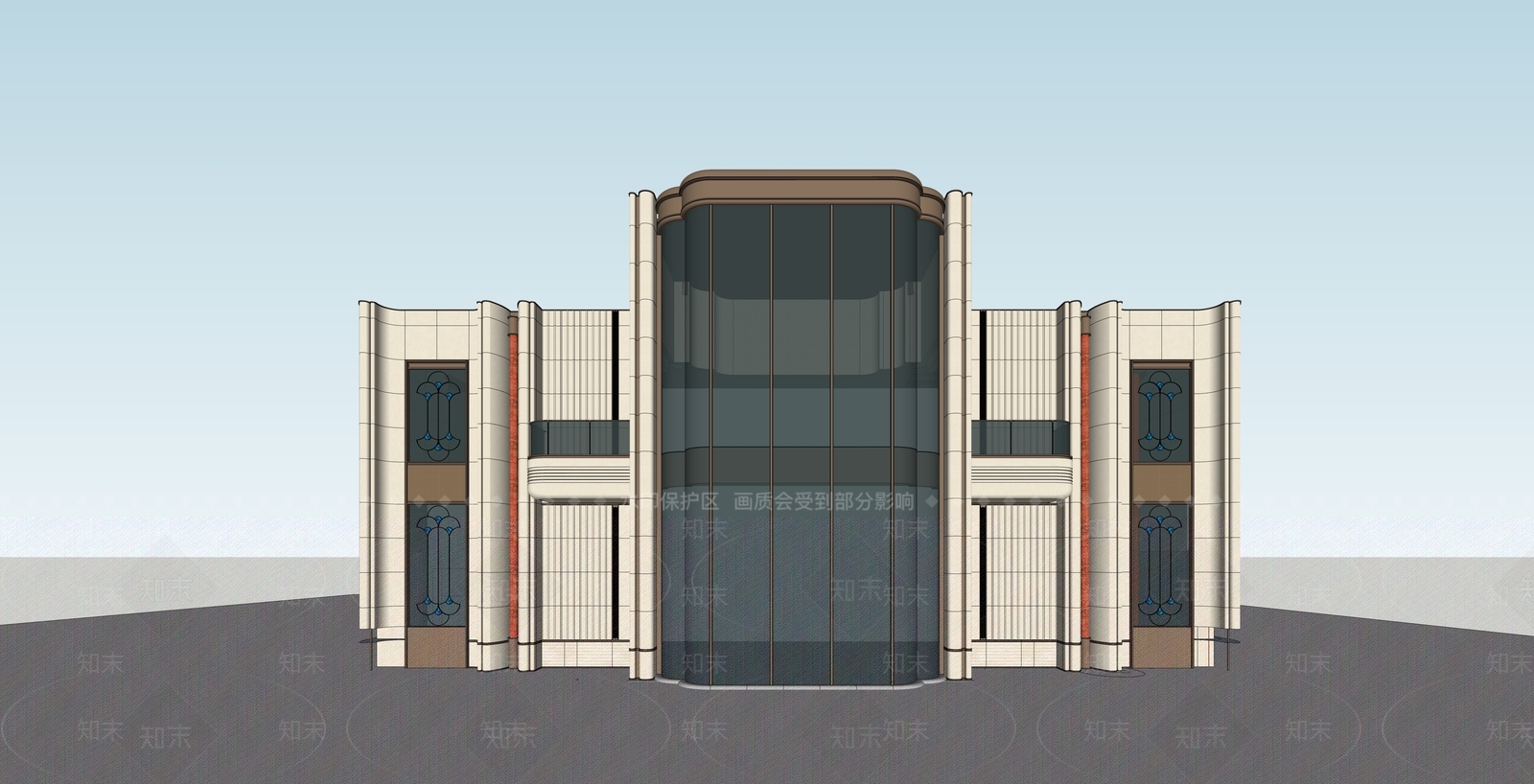 ArtDeco售楼处建筑SU模型下载【ID:1232151224】
