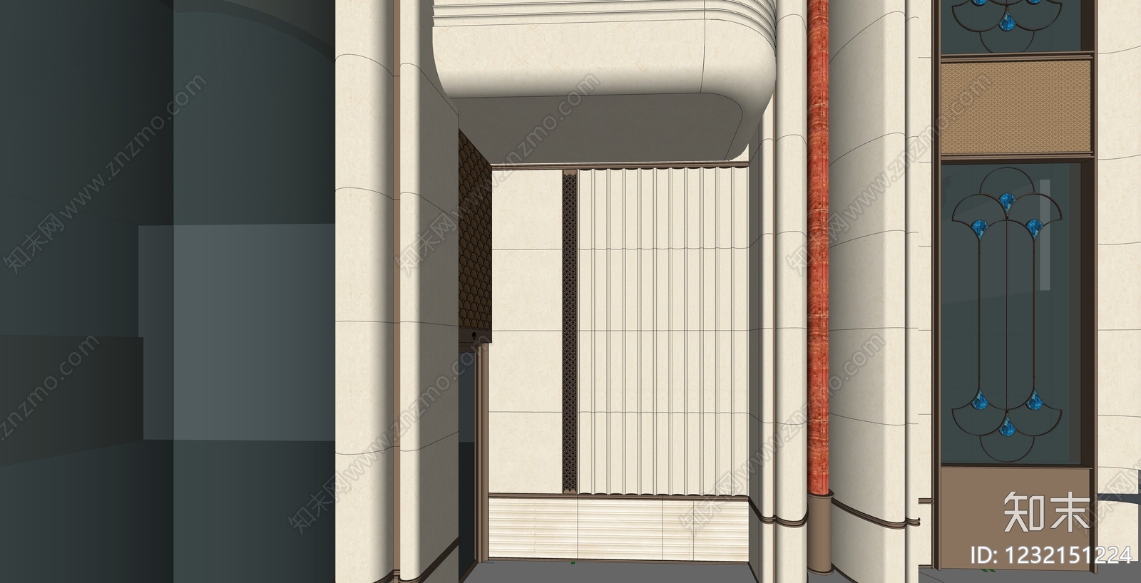 ArtDeco售楼处建筑SU模型下载【ID:1232151224】