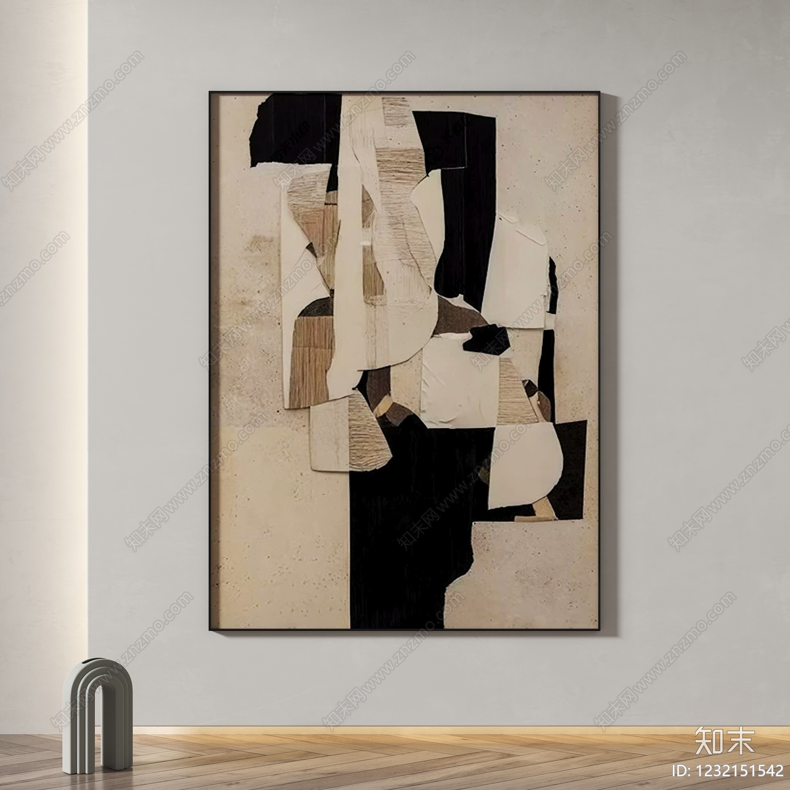 侘寂抽象挂画3D模型下载【ID:1232151542】