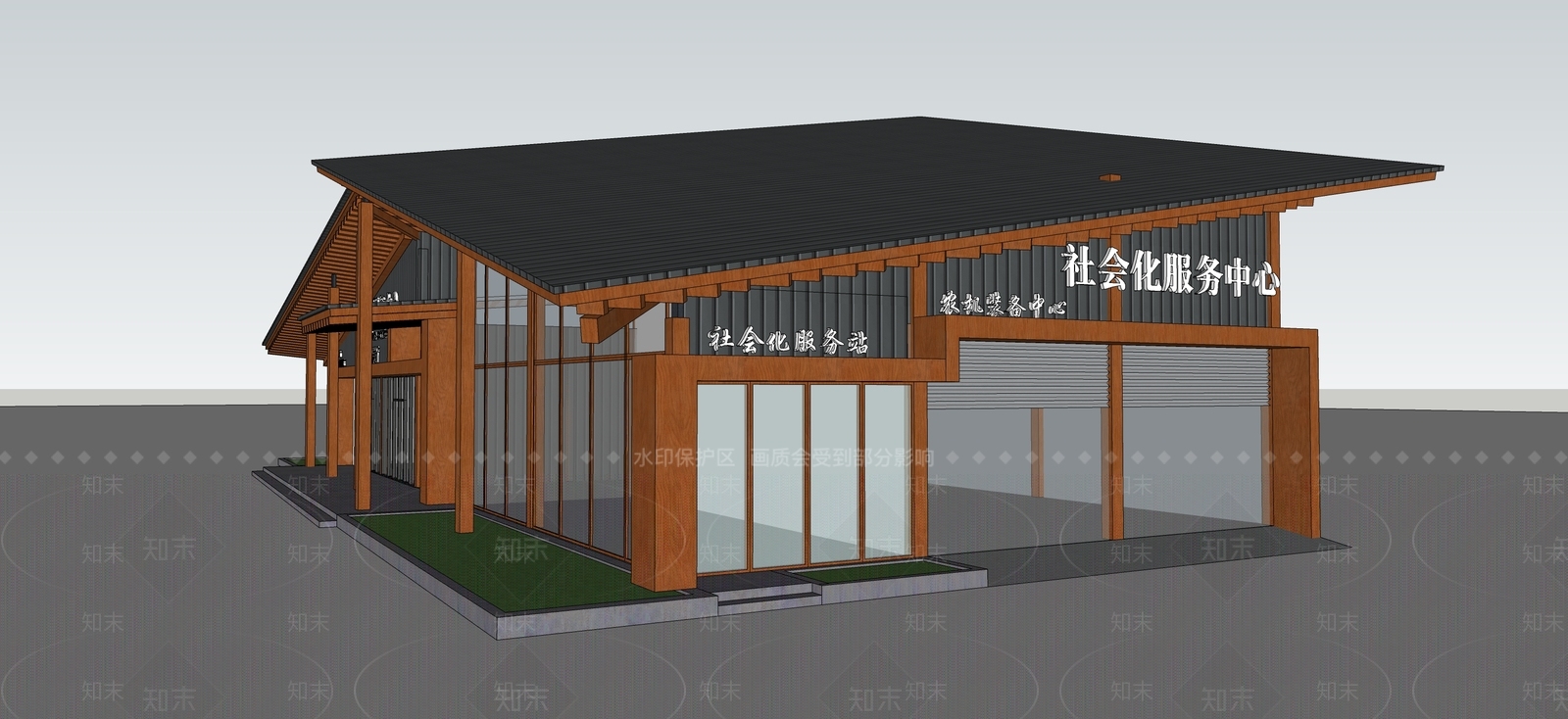 新中式农场SU模型下载【ID:1232156378】