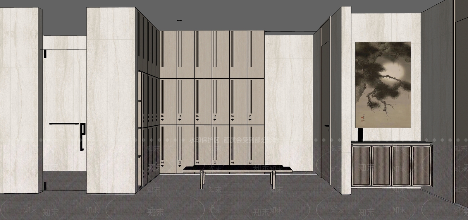 新中式更衣室SU模型下载【ID:1232157380】
