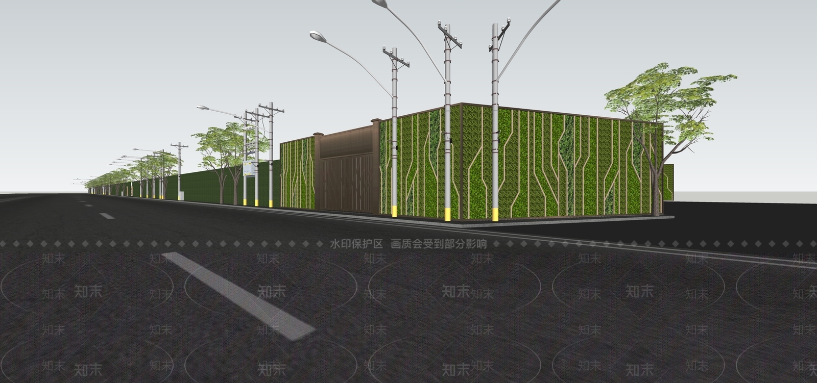 现代主义植物围挡SU模型下载【ID:1232157590】