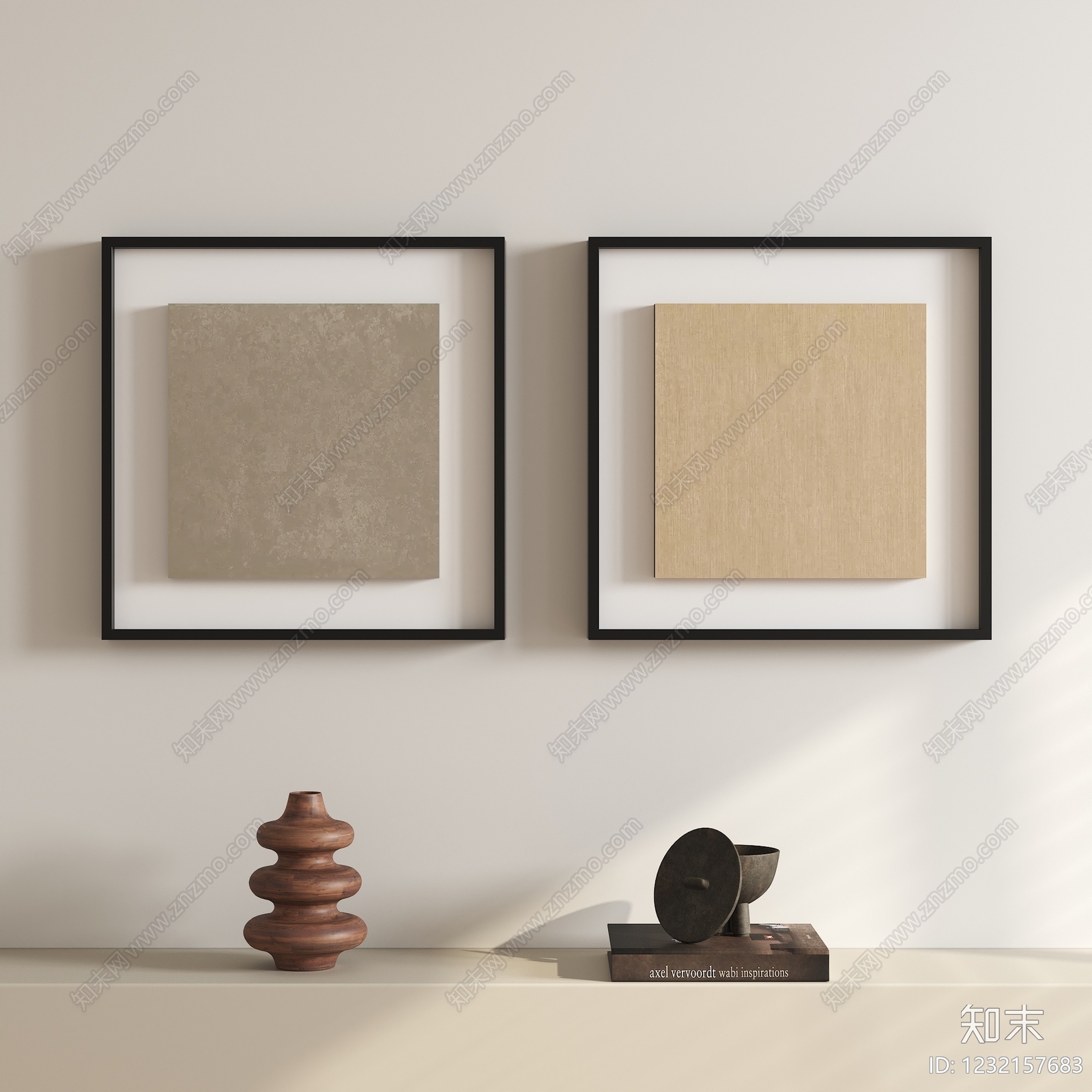 侘寂组合画3D模型下载【ID:1232157683】