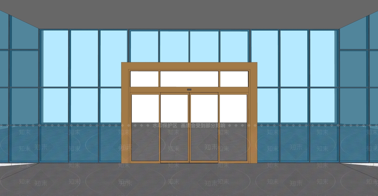现代主义酒店入口SU模型下载【ID:1232159267】