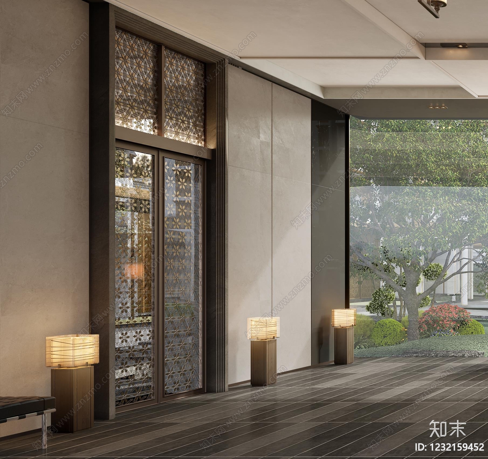 酒店大堂cad施工图下载【ID:1232159452】
