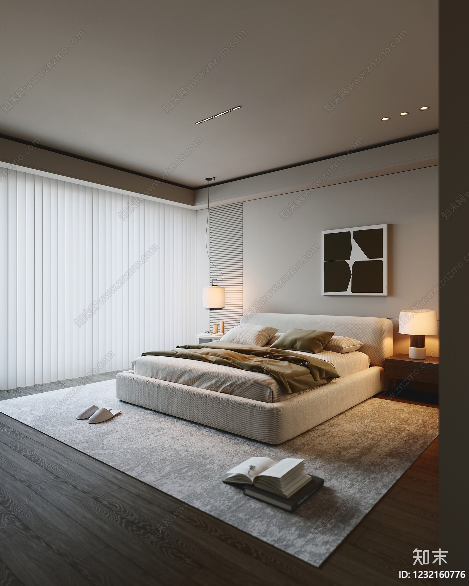 意式极简家居卧室3D模型下载【ID:1232160776】
