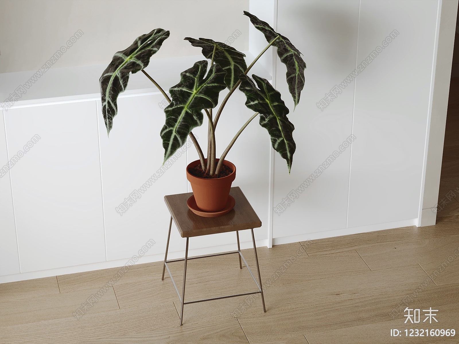 现代简约盆栽3D模型下载【ID:1232160969】