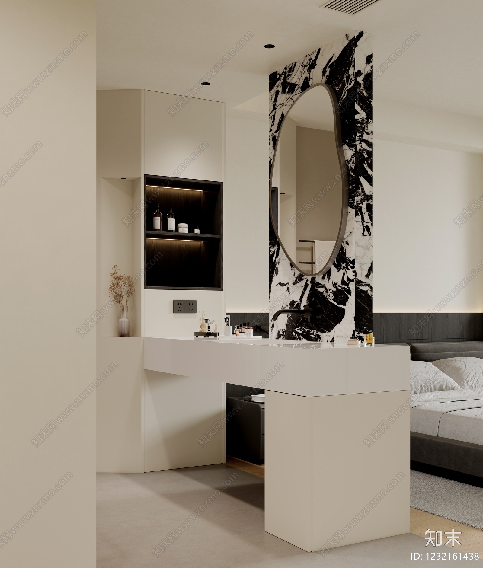 意式极简家居卧室3D模型下载【ID:1232161438】
