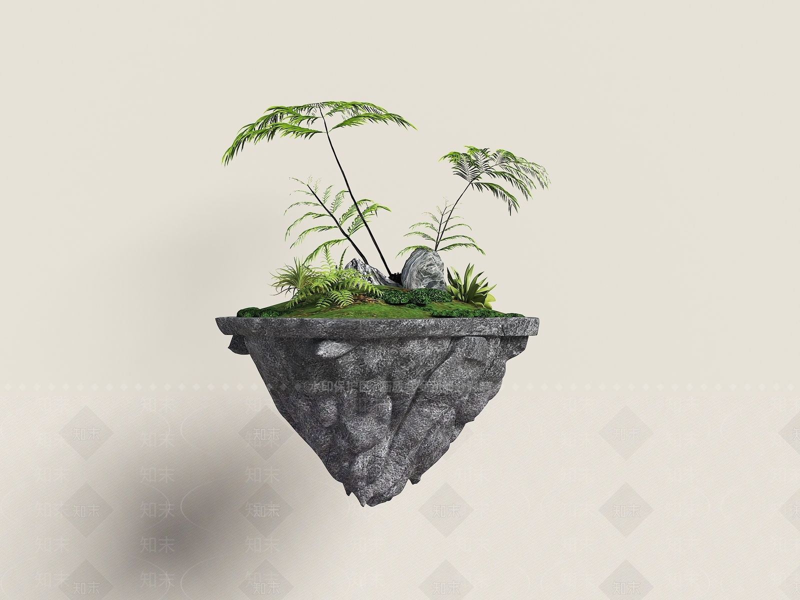 禅意室内景观3D模型下载【ID:1232161606】